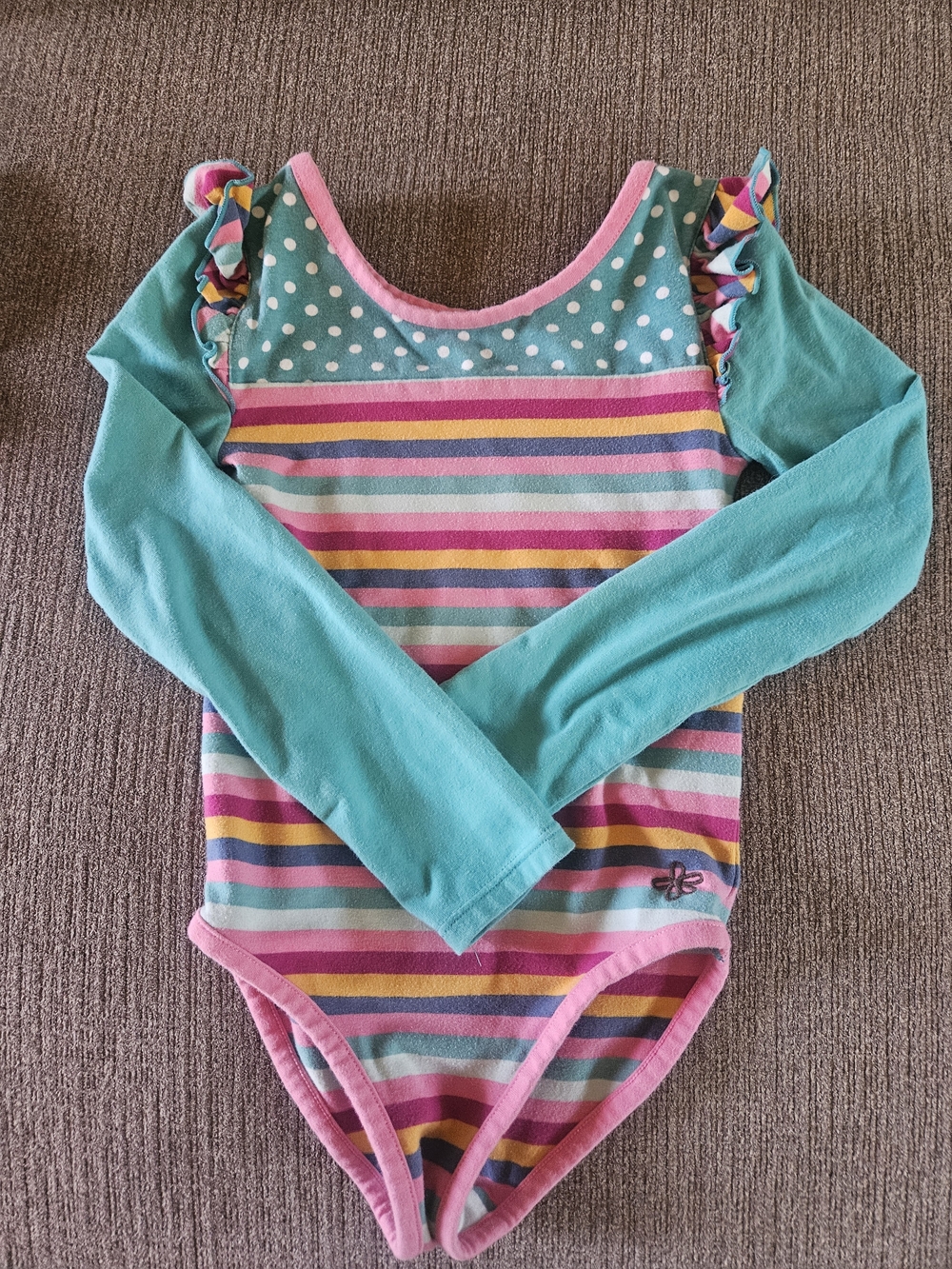 Matilda Jane Teal, Pink & Multicolor Striped Long-Sleeve One-Piece